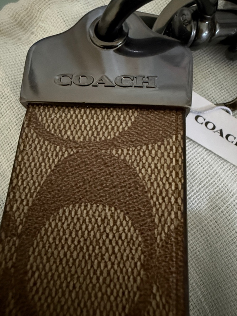 Coach KeyChain with Gunmetal Hardware NWT - Picture 4 of 5